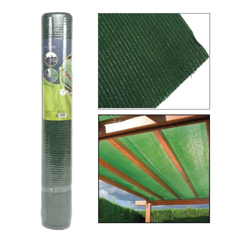 Trade Shop - Rotolo Rete Ombreggiante Verde Fitta 1.5x10 Mt Protezione Giardini Terrazze 017066 -