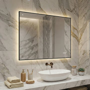 Specchio bagno LED 60x80 cm con retroilluminazione, antiappannamento, 3 tonalità luce e dimmerazione continua