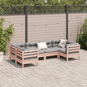 Set Divani Giardino 6 pz Cuscini Legno Massello Abete Douglas