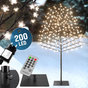 Albero Luminoso 2 pz Alberi Fiori Ciliegio 220cm 220 LED Telecomando Timer 8 Modi Illuminazione Interno Esterno Bianco Caldo