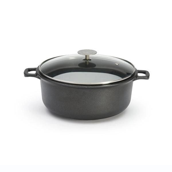 DE BUYER 8311.24 Choc Extreme Pentola Antiaderente con Coperchio in Vetro 4,5 L per Tutti i Fuochi incluso Induzione colore Nero