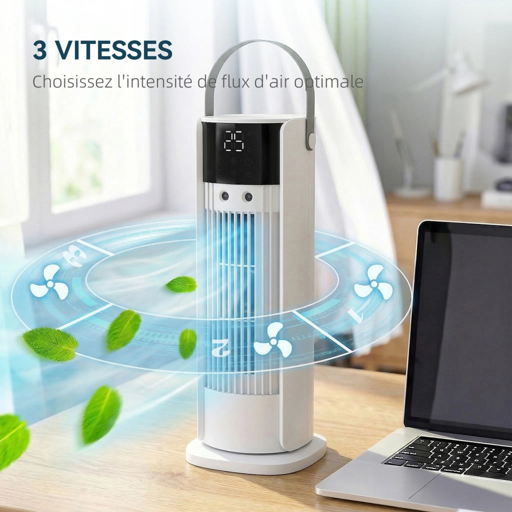 Ventilatore da tavolo con umidificatore ¨C Zephmum ¨C Bianco