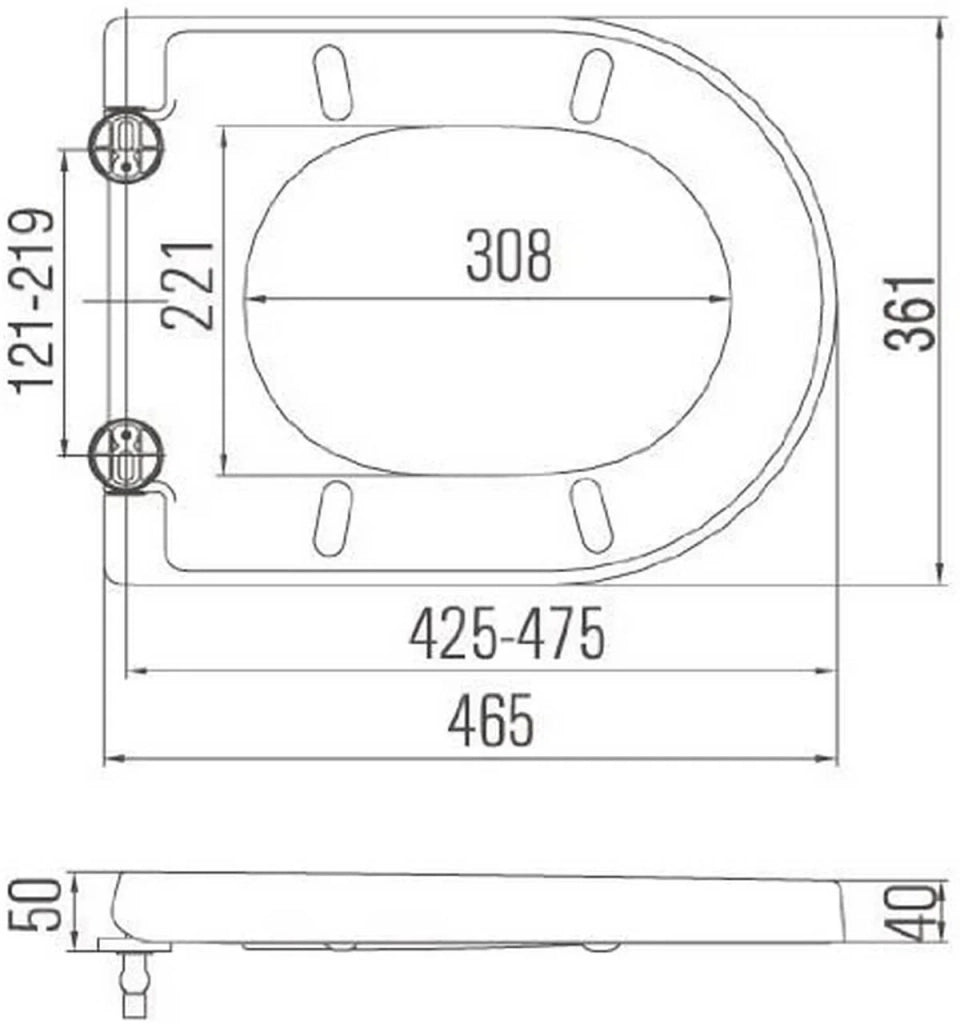 Sedile WC a D con chiusura ammortizzata per bagno di famiglia bianco 19_0000736