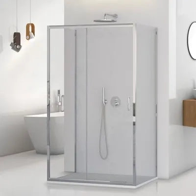 Box doccia 3 lati 80x120x80 con porta scorrevole trasparente  Tay