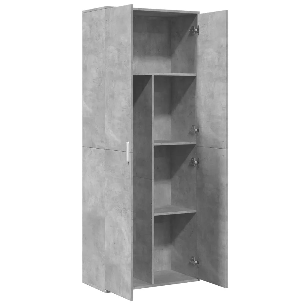 vidaXL Credenza Grigio Cemento 70x35x180 cm in Legno Multistrato