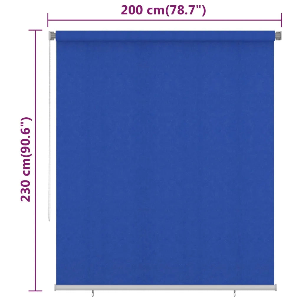 Tenda a Rullo per Esterni 200x230 cm Blu HDPE