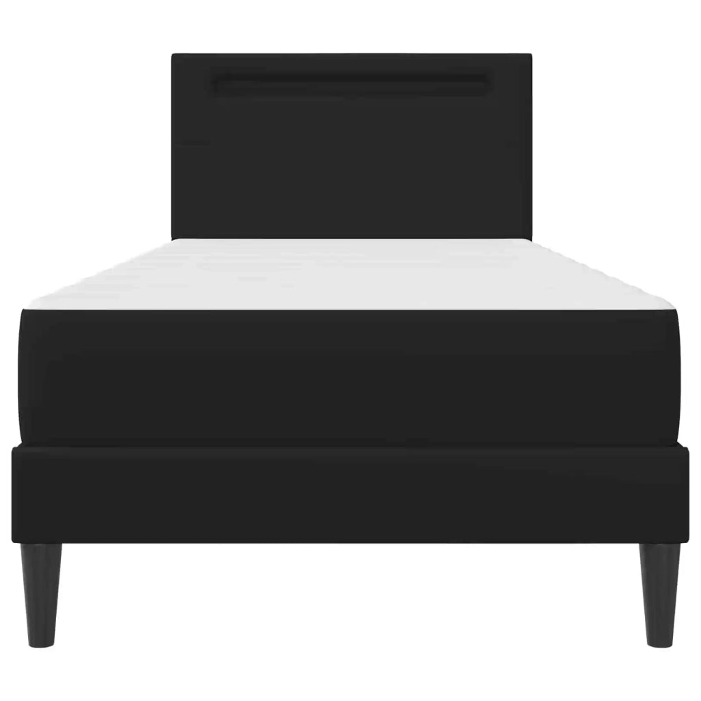 Struttura del letto con strisce LED Nero 90 x 190 cm Similpelle