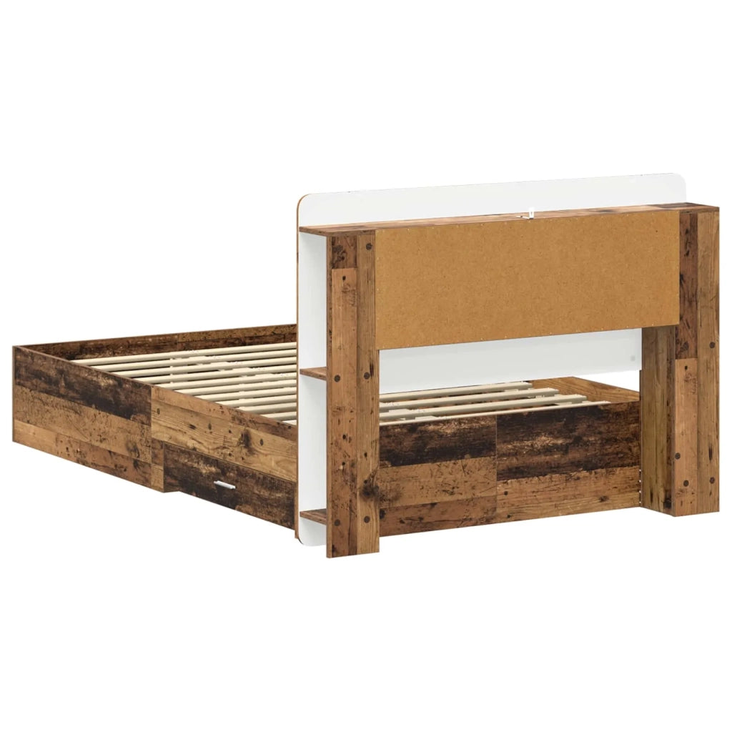 Telaio del letto con storage Legno antico 120 x 190 cm 3433842