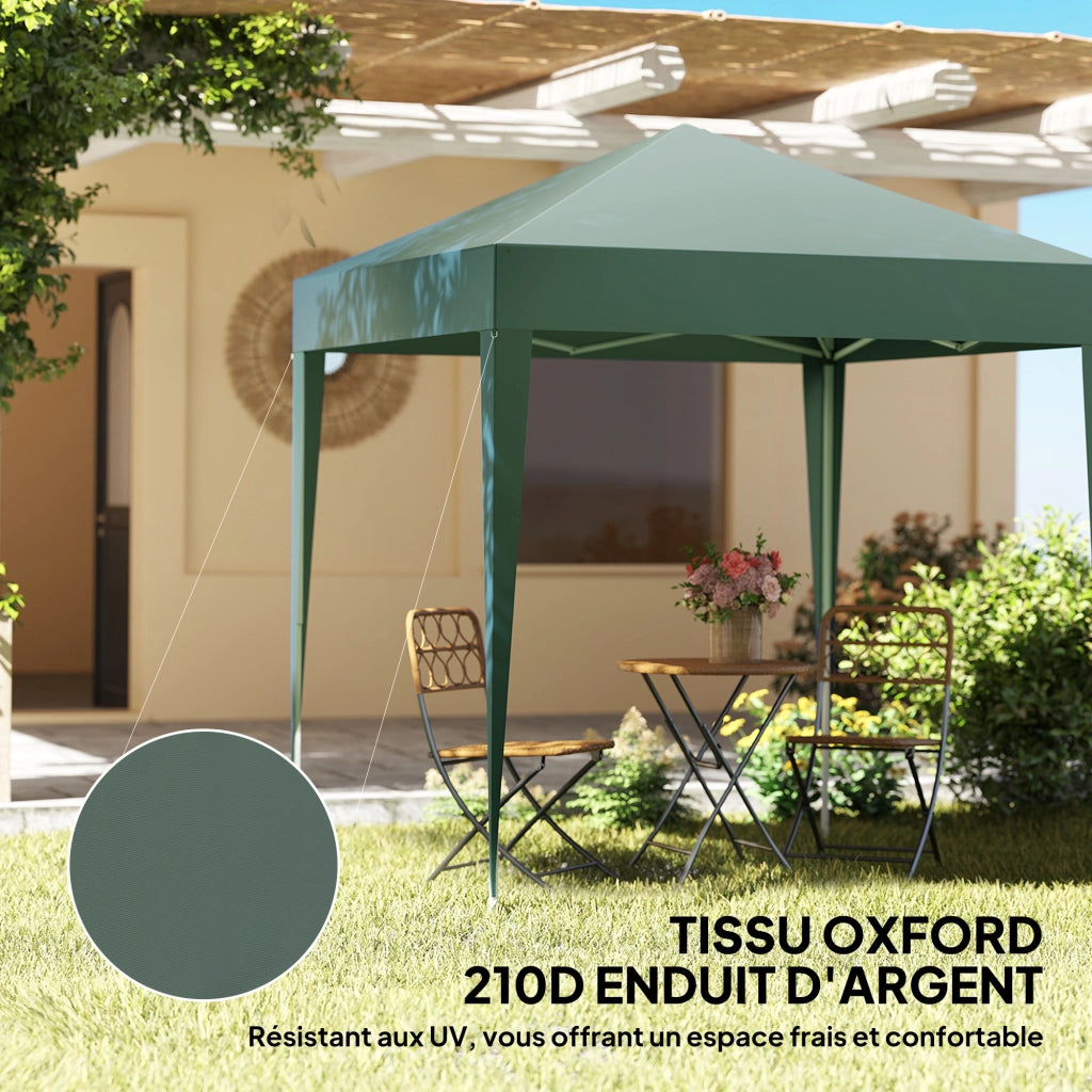 Tendone da giardino pieghevole regolabile protezione UV ¨C Zephmum ¨C Verde scuro 2x2 m