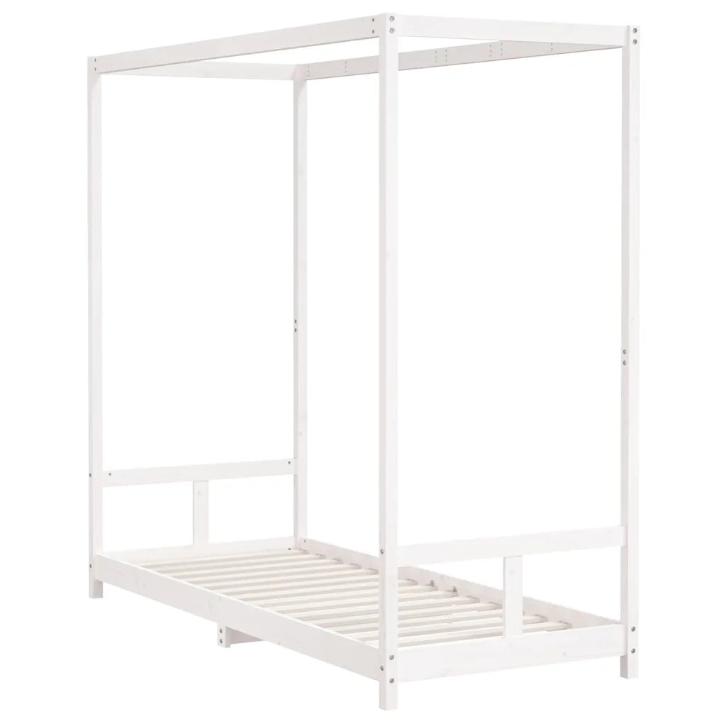 Giroletto per Bambini | Letto Infantile | Lettino Bianco 80x200cm in Legno Massello di Pino