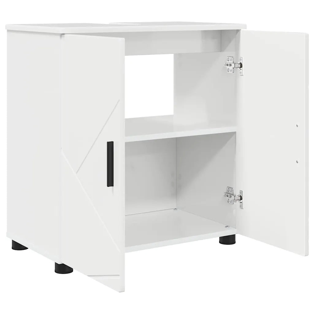 Set di mobili per il bagno con cassetto 3 pcs Bianco Lucido 3392957