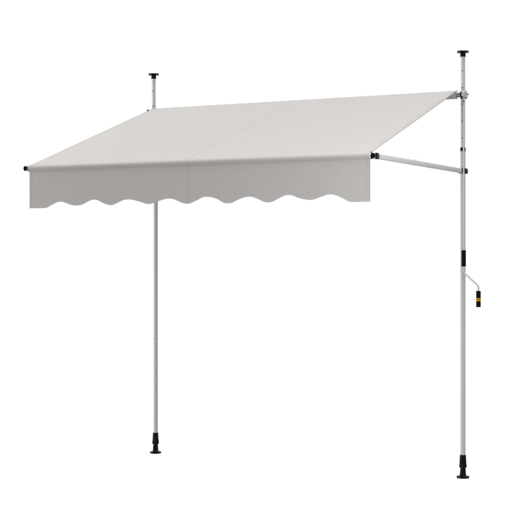 Tenda da sole regolabile in altezza con manovella per finestre e porte, Tenda da sole 200 x 300 cm Beige-Tende parasole