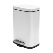 Pattumiera a pedale in acciaio 5lt bianco opaco con chiusura rallentata Axin