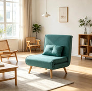 POLTRONA LETTO 3 in 1 80x190 cm Tessuto Verde con cuscino