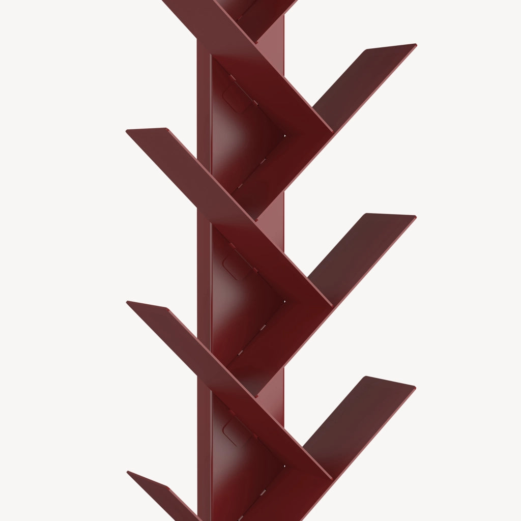 Libreria Eksjö a Forma di Albero Scaffale da Terra 150 x 39 x 39 cm - Rosso Opaco [en.casa]