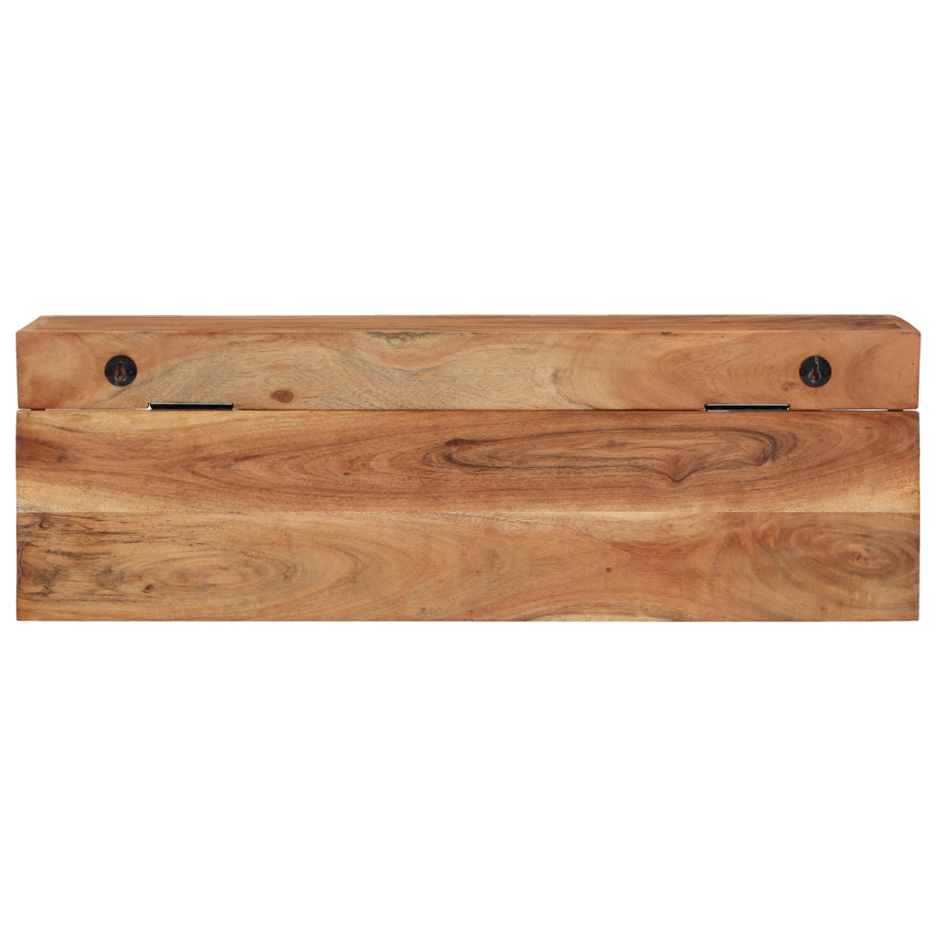 Appendiabiti vitaXL con mensola a parete in legno massello di acacia e metallo