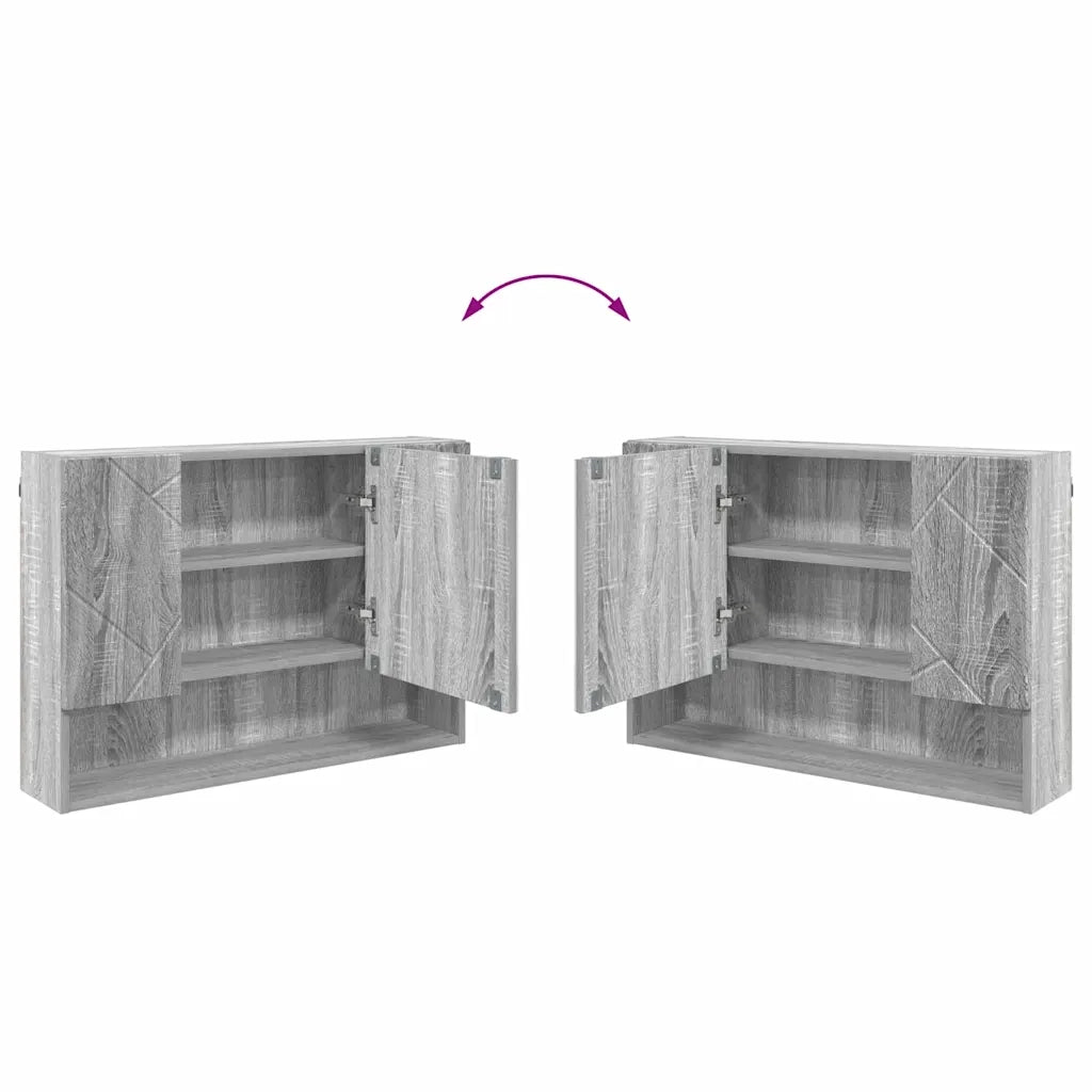 Set di mobili per il bagno con cassetto 2 pcs Grigio Sonoma 3393019