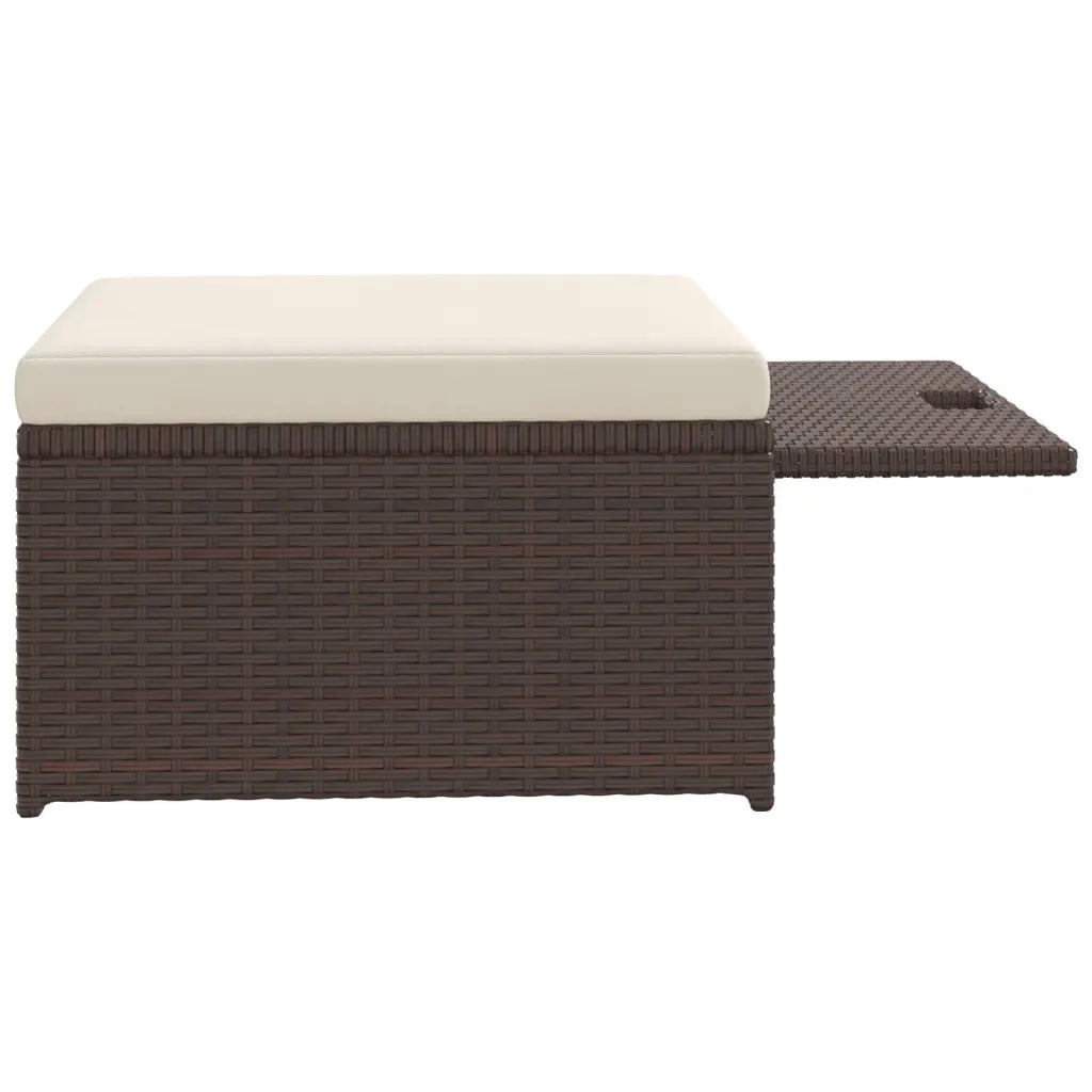 Set Divani da Giardino 4 pz con Cuscini in Polyrattan Marrone