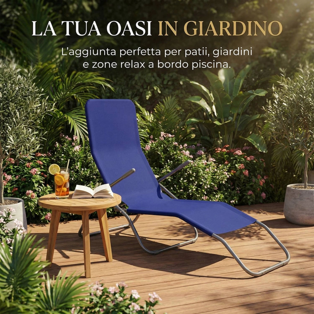 Marvin Lettino Basculante da Giardino Swing Sdraio Oscillante in Acciaio Telo Textilene Traspirante Relax Ergonomico per