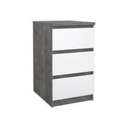 Cassettiera Accudino, Settimino multiuso, Comò camera da letto, Mobile con cassetti, 50x40 h70 cm, Cemento e Bianco lucido