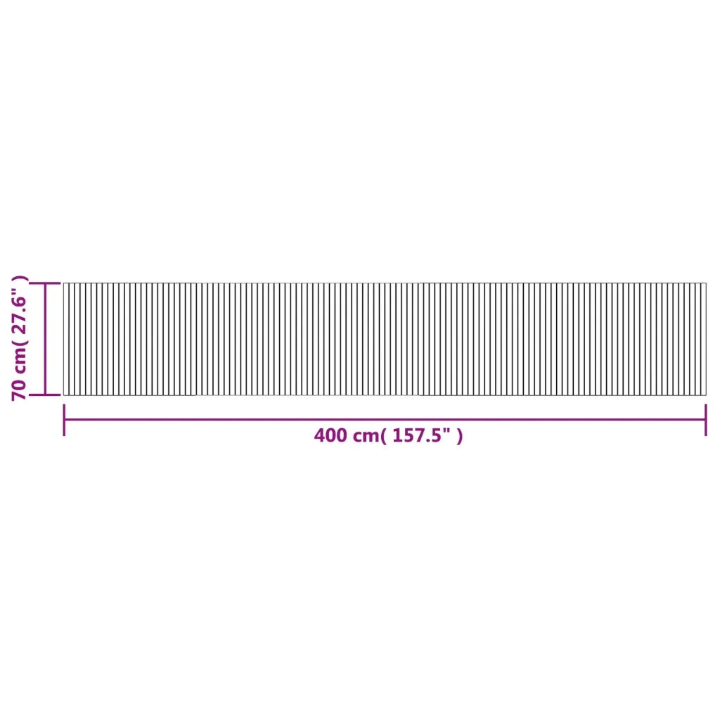 Tappeto Rettangolare Marrone Scuro 70x400 cm in Bambù 376761