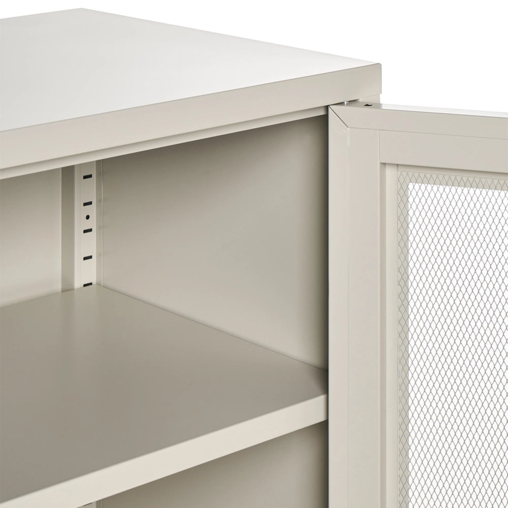 Mobile da ufficio beige in metallo con 2 ante serrature e chiavi design industriale arredamento per ufficio domestico