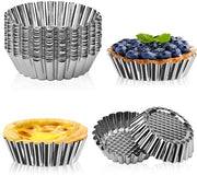 Mini Forme di Torta in Acciaio Inossidabile - 20 Pezzi - Antiscivolo - Forma a Uovo - Alta Conduttività Termica - Sicuro e Igienico - Forma a Cupcake