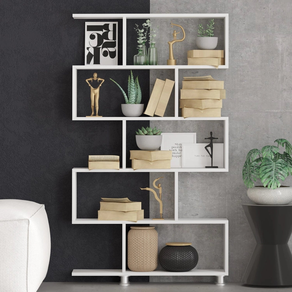 Libreria in legno "Nilüfer" - 90 x 20 x 156 cm - Bianco
