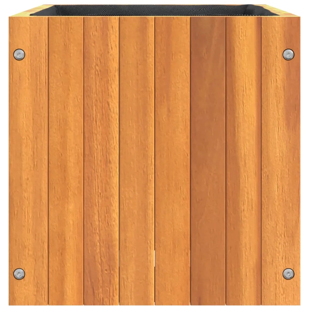 Vassoio per fioriera aiuola rialzata piante fiori terrazza giardino 35 x 35 x 35 cm legno massello di acacia marrone 02_0037509