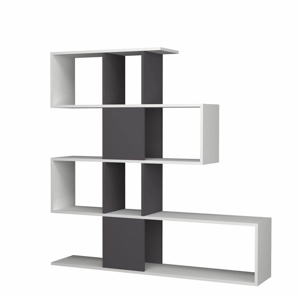 Libreria bifacciale Aktif 145x145x29 cm bianco ghisa