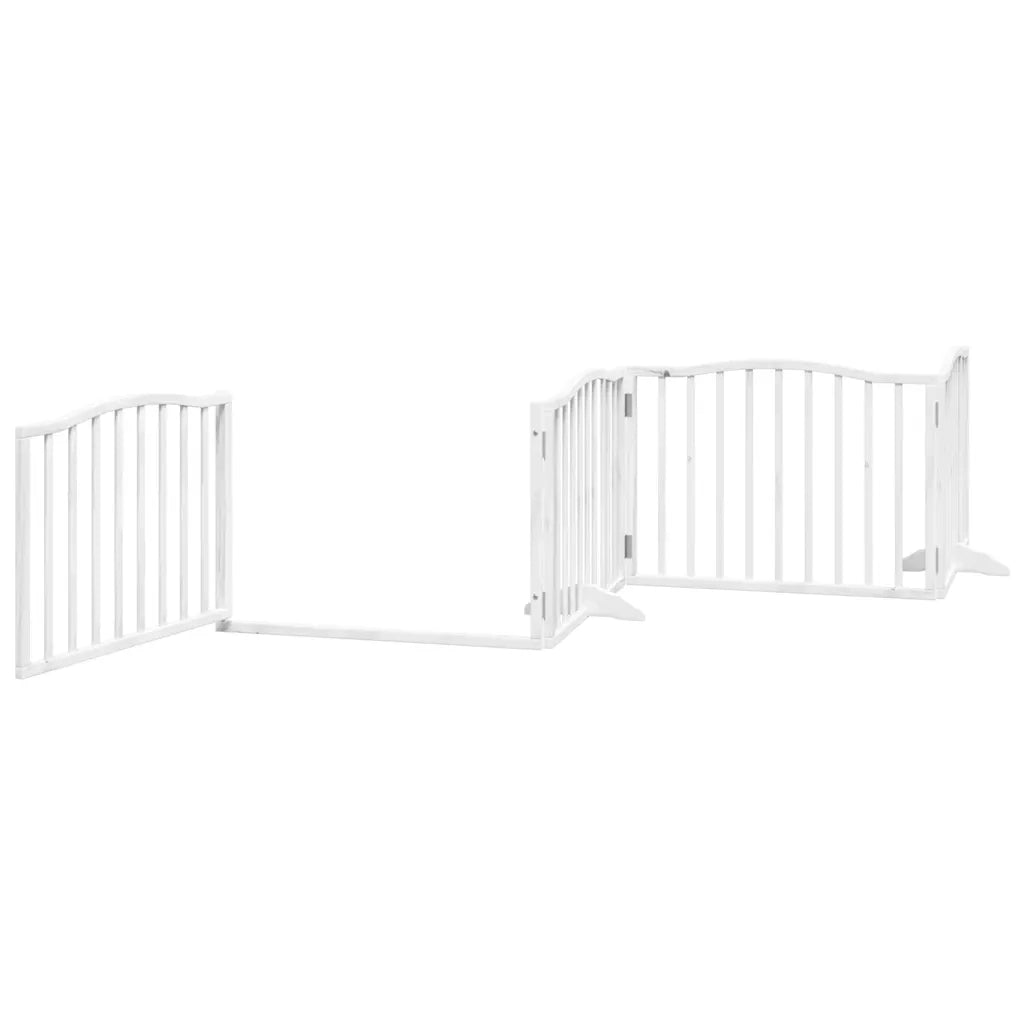 Cancello Cani Porta Pieghevole Bianco 6 Pannelli 480 cm Pioppo 3155617
