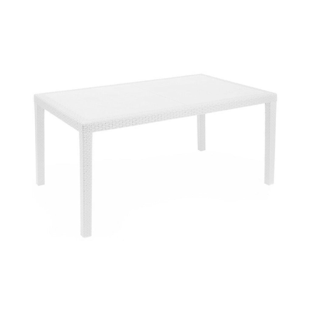 Tavolo Rettangolare In Resina Bianco 150X90 Prince - Ipae-Progarden