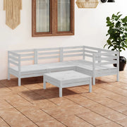 Set Divani da Giardino 5 pz in Legno Massello di Pino Bianco  cod mxl 36559