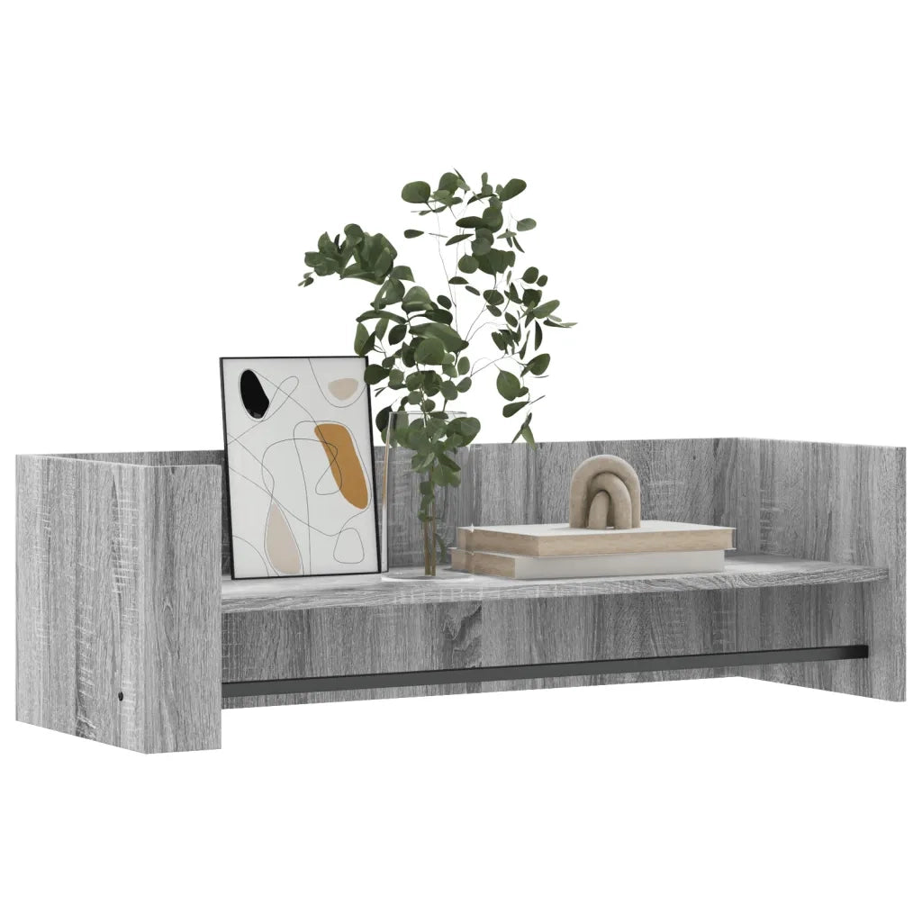 Mensola a Muro | Mensola a parete Grigio Sonoma 100x35x30,5 cm Legno Multistrato