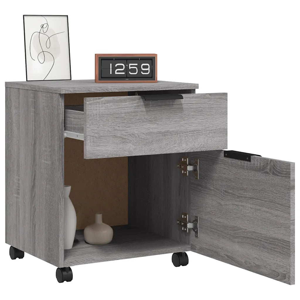 Schedario con Ruote Grigio Sonoma 45x38x54 cm Legno Multistrato CFW9504853