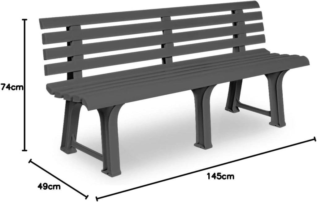 Panca da giardino, Orchidea, da 3 posti, 145 x 49 x 74 cm