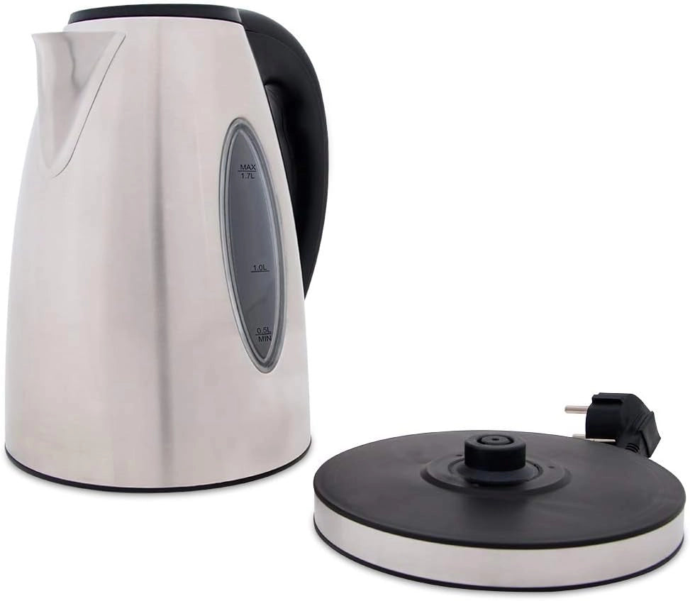 Bollitore d'acqua o tè elettrico in vetro acciaio Inox 2200W senza cavo illuminazione LED