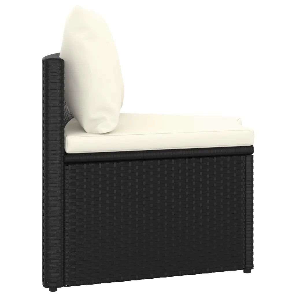 Set Divani da Giardino 9 pz con Cuscini in Polyrattan Nero cod mxl 36165