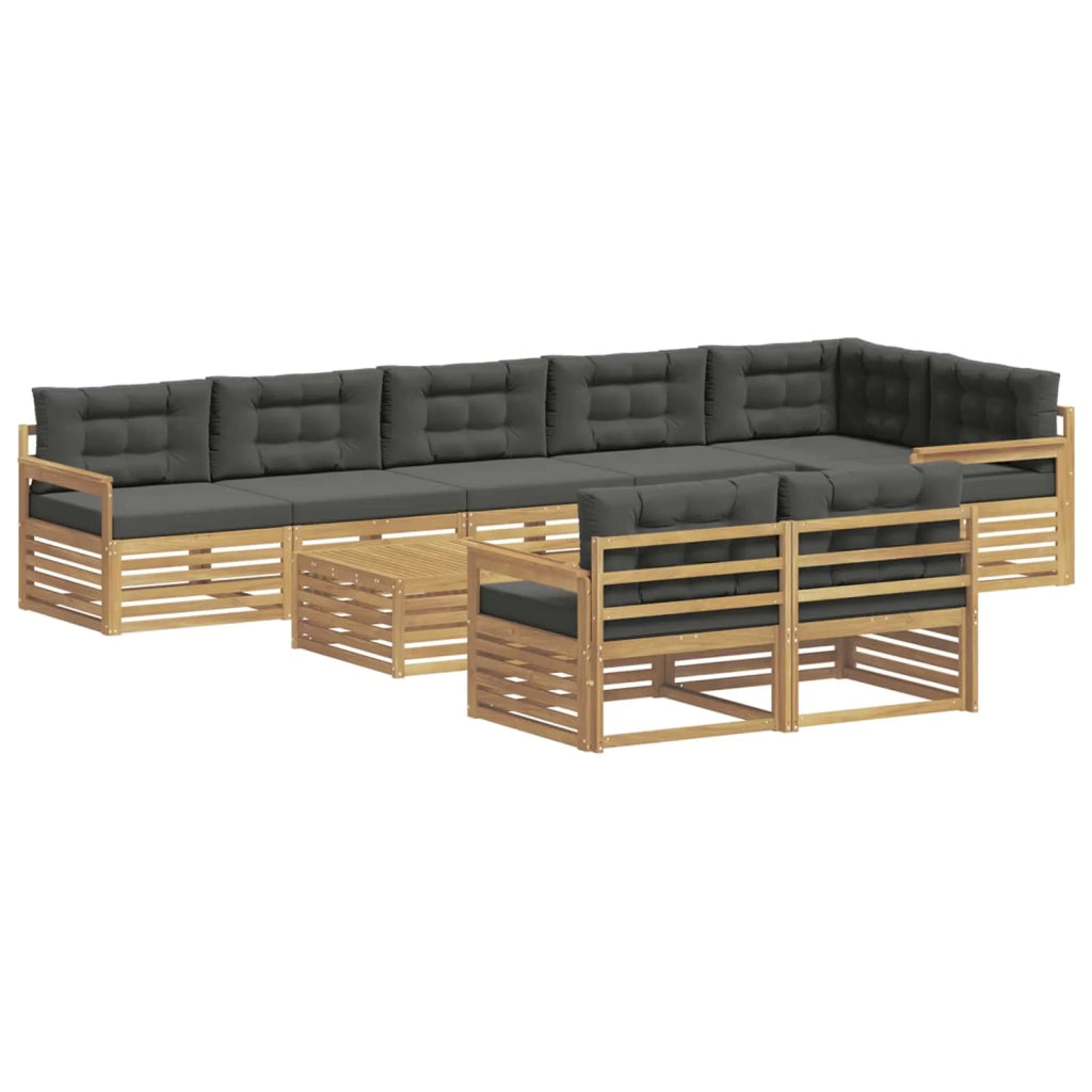 Set di divani da esterno 9 pz Bianco e Antracite Poliestere 3390712
