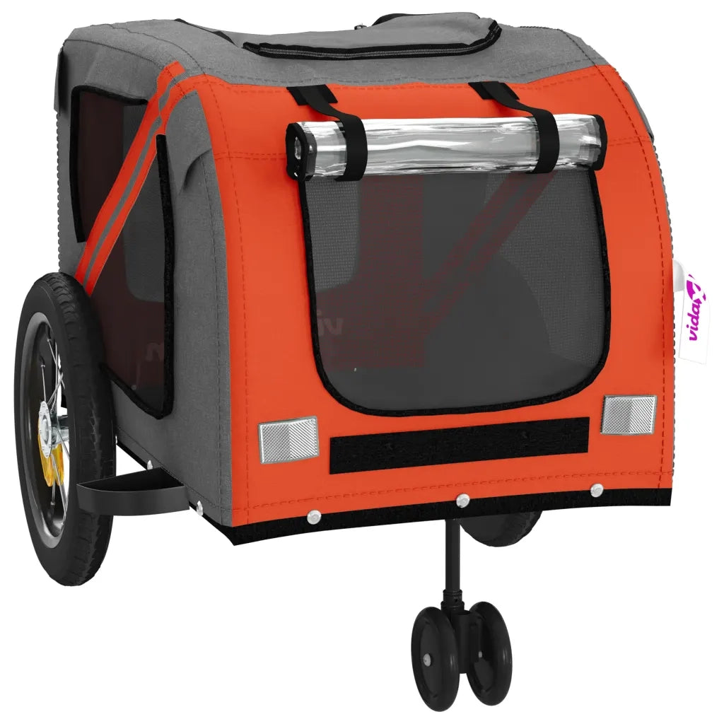 Rimorchio da Bici per Animali Arancione e Nero Oxford e Ferro CFW8326752