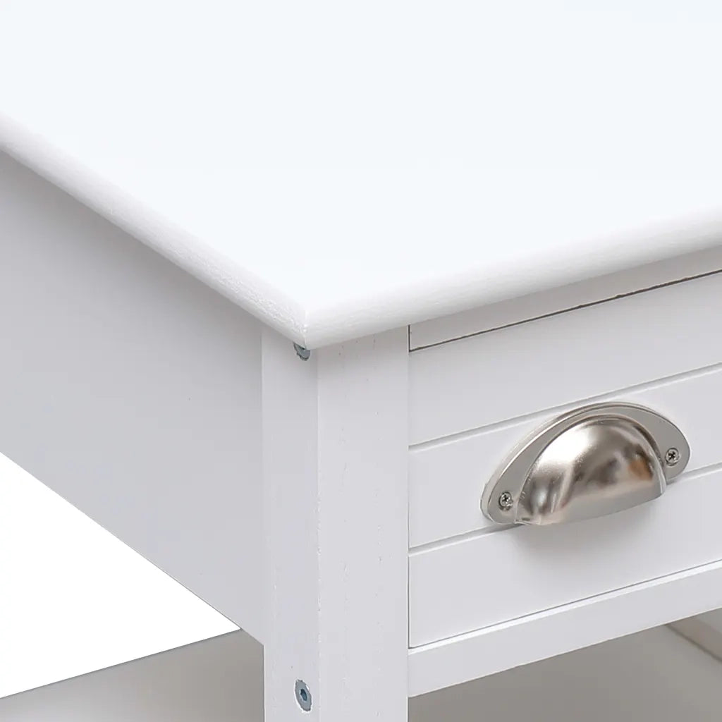 Tavolino Laterale Bianco 40x40x40 cm in Legno di Paulownia 284068