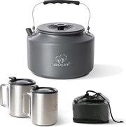 Camping Telescopio da 2,2 L con 2 Bicchieri, Telescopio Esterno in Acciaio Inossidabile con Coperchio e Maniglia Ripiegabile per Picnic all'Aperto