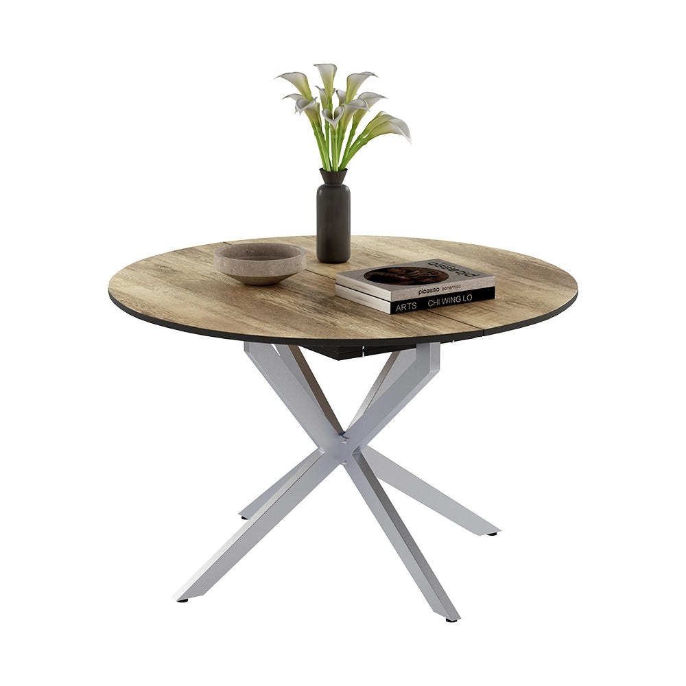 Vicco tavolo da pranzo allungabile Rovere rustico/grigio 120 x 76.5 cm Estensibile