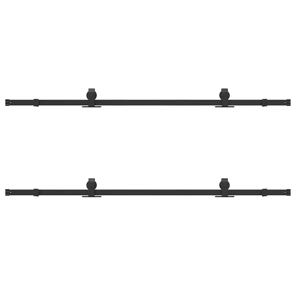 Kit di Binari per Porte Scorrevoli 305 cm Acciaio Nero CFW2078302
