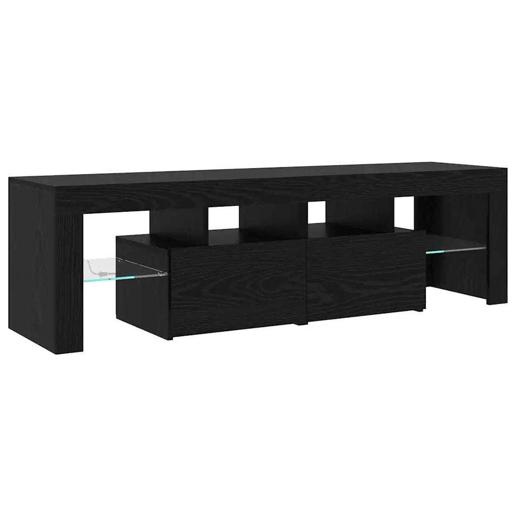 Mobile TV 2 pz-Mobile per TV-Credenza TV Rovere Nero 260 x 37 x 40 cm Legno multistrato 280533