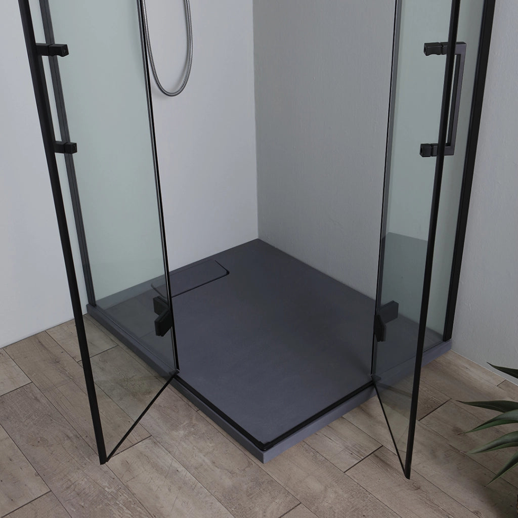 Box doccia 80x100 h190 porta battente nero