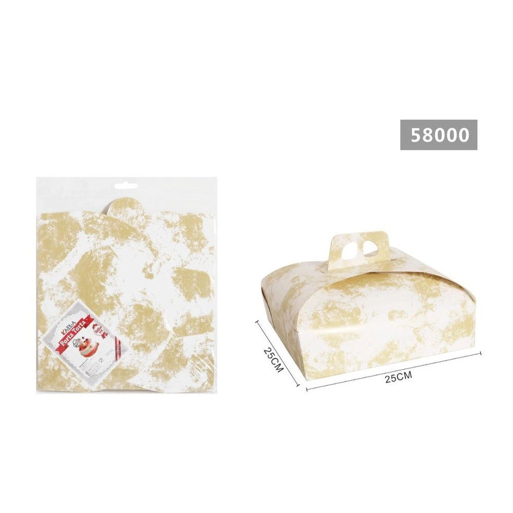 Trade Shop - Set 3 Pz Scatola Porta Torta 25x25 Cm Per Alimenti Dolci Paste Pasticceria 58000 -
