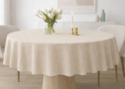 Tovaglia Salotto Cucina 100% Made In Italy Rotonda 180cm Diverse Fantasie - Rotonda 180 - Tinta Unita Beige