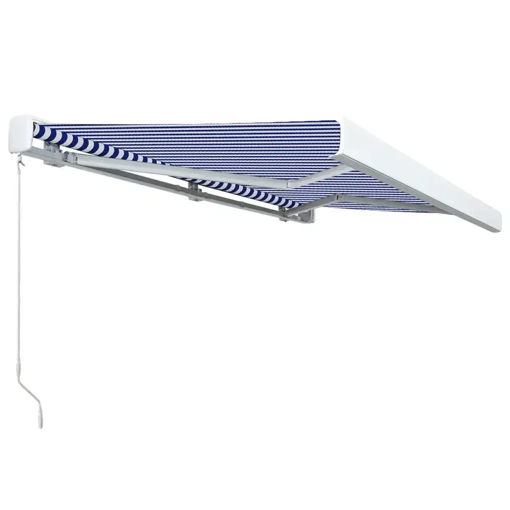 Tenda a Cassonetto Manuale 400x300 cm Blu e Bianca cod mxl 9306