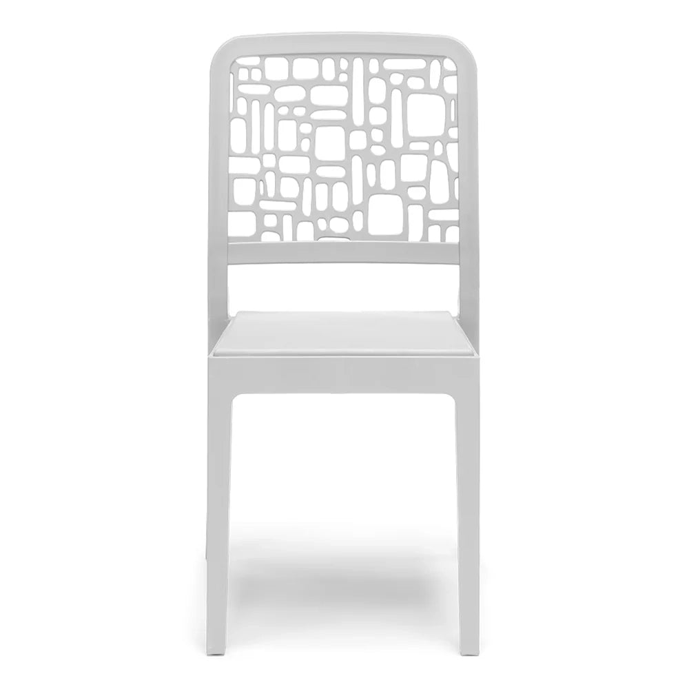 Sedia in polipropilene MEDEA, impilabile, resistente ai raggi UV, design moderno, ideale per sala da pranzo, cucina, sala d’attesa, bar, ristoranti o giardino, colore Bianco